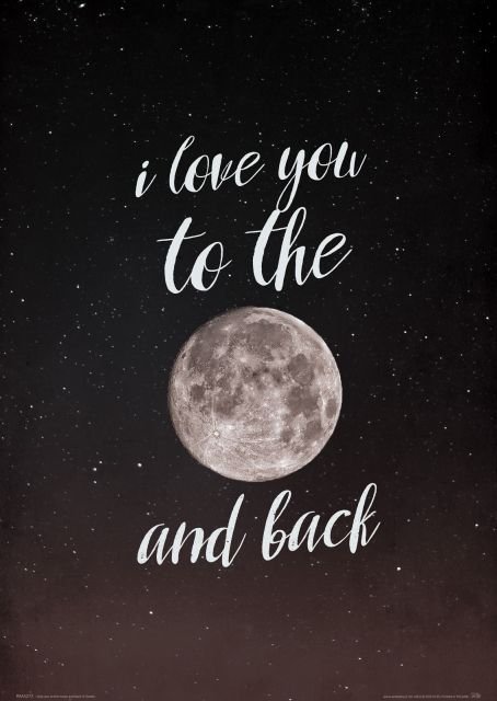 Nice wall I love you to the moon and back - plakat PAA3272