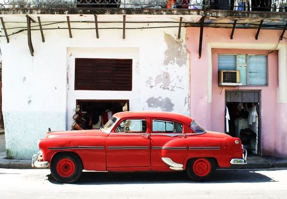 Nice Wall Havana Cuba - cadillac - fototapeta 366x254 cm FXL0710
