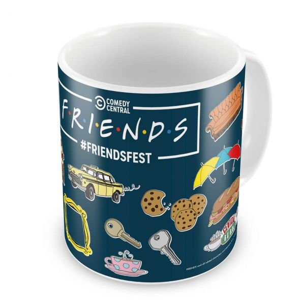 NoName kubek Friends 300 ml ceramiczny czarny/biały twm_948164