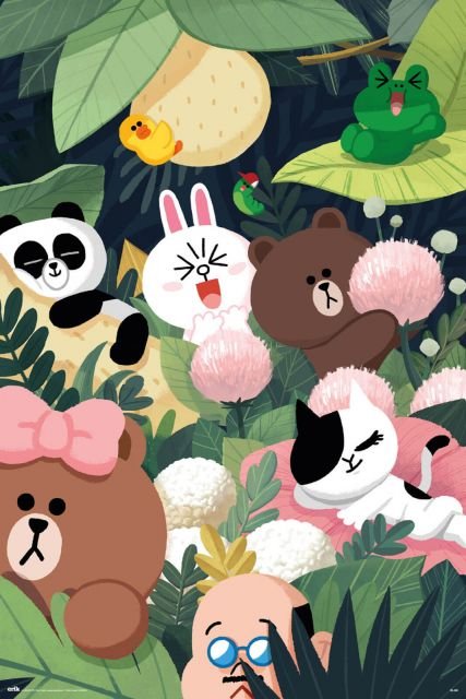 Line Friends Jungle - plakat 61x91,5 cm