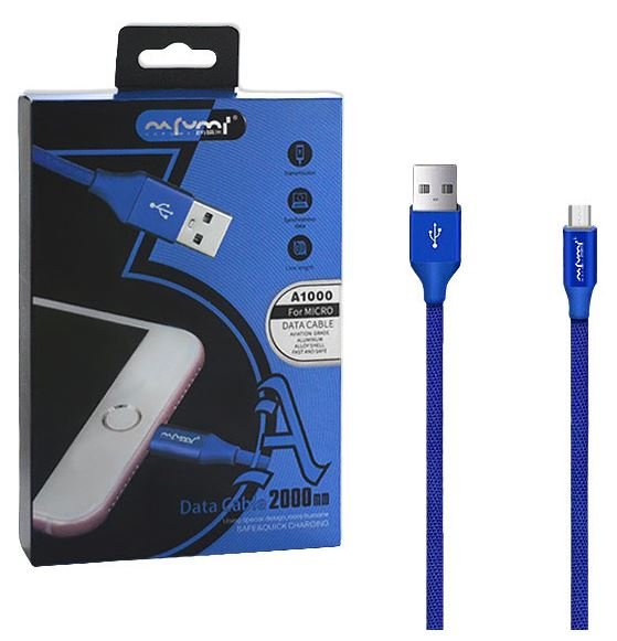 Фото - Кабель Kabel USB Nafumi USB-A - microUSB 2 m Niebieski (25910)