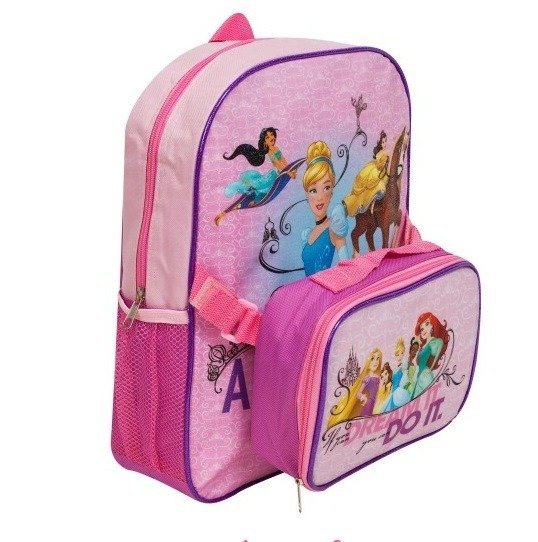 Vadobag, plecak przedszkolny + Lunch box, Księżniczki Disneya
