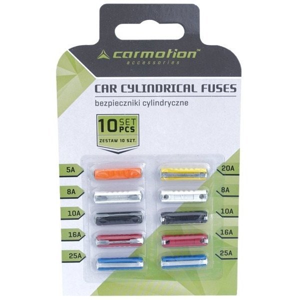 Bezpieczniki cylindryczne z tworzywa, 10 szt.