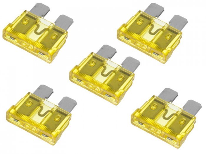 Bezpieczniki płytkowe 5szt 20A 5x X44-0469