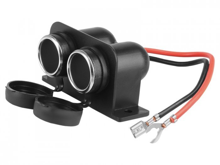Wodoszczelne hermetyczne gniazdo zapalniczki 12/24V max 15A podwójne N22-1747