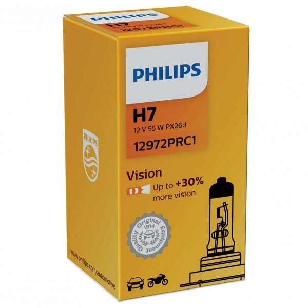 Żarówka halogenowa Philips Vision +30% H7 12V 55W, 1 szt.