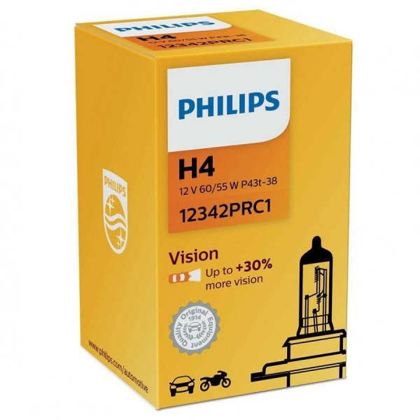 Żarówka halogenowa Philips Vision +30% H4 12V 60/55W, 1 szt.