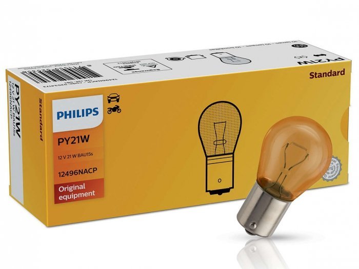 Philips 0730501 12496 NACP lampy halogenowe py21 W 12 V, 1 sztuka, Box 0730501