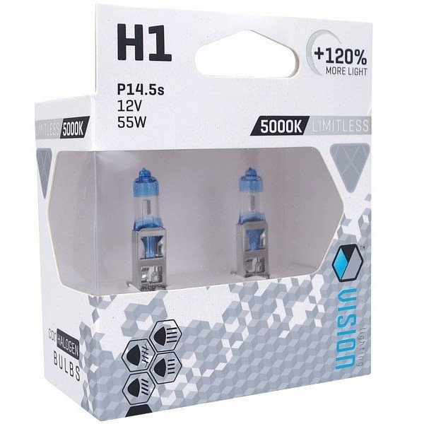 Vision H1 12V 55W Limitless White series 5000K +120% 2 szt T32-3459