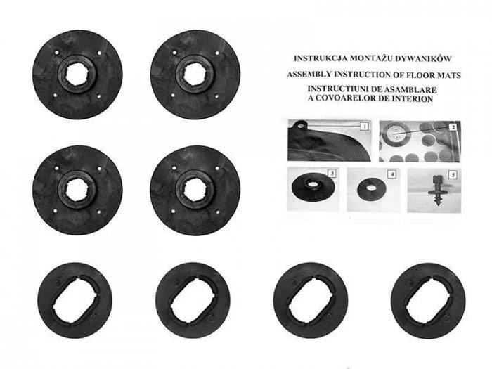 REZAW Plast Stopery owalne do dywaników Plast, 4 szt. 210201
