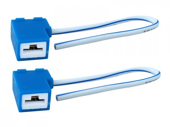 Ceramiczna kostka montażowa do żarówki H1 z przewodem o dł 15cm łamana O12-4159