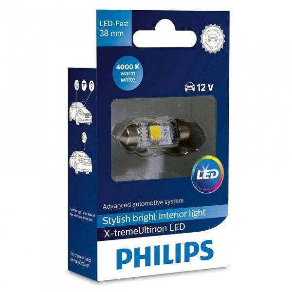 Philips Żarówka C5W Festoon LED 4000K 38mm X-treme 0703412