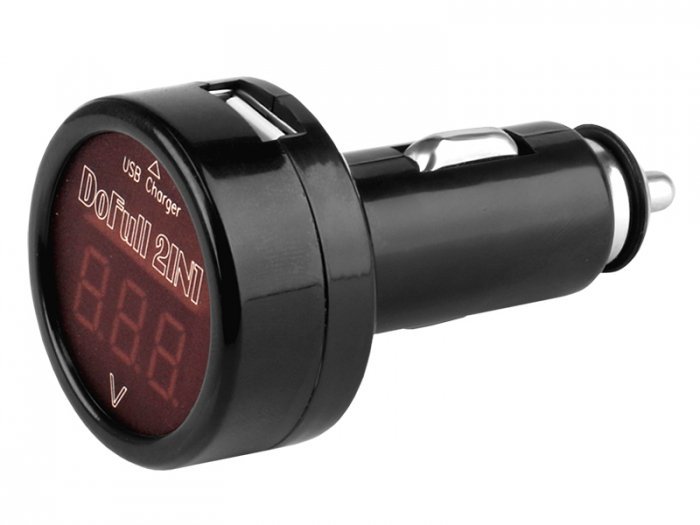 Inny Ładowarka USB 2.1A do gniazda zapalniczki 12/24V z woltomierzem M23-3111