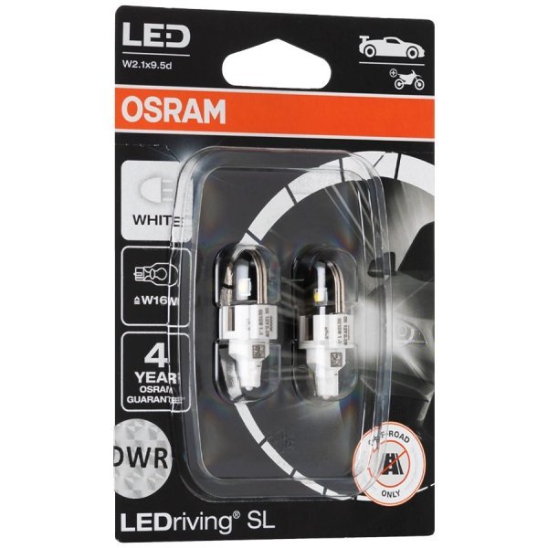 Żarówki samochodowe LED OSRAM LEDriving SL W16W W2.1x9.5d 12V 2W białe - 6000K