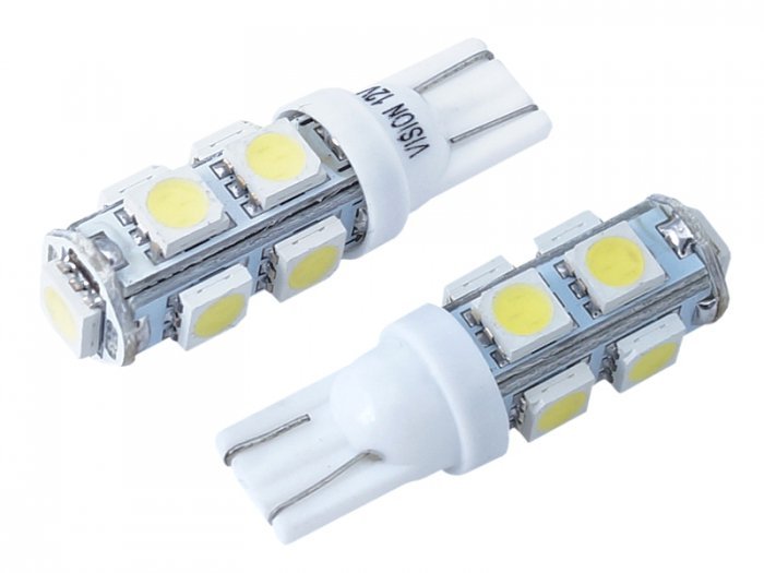 Vision Żarówka VISION W5W T10) 12V 9x 5050 SMD LED biała 2 szt 9868