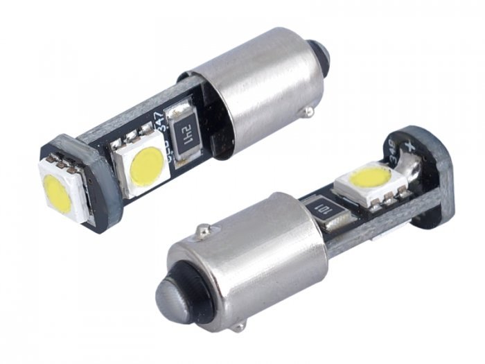 Żarówka samochodowa LED H6W BAX9s 12V 3xSMD 5050 Canbus biała Y4-4289