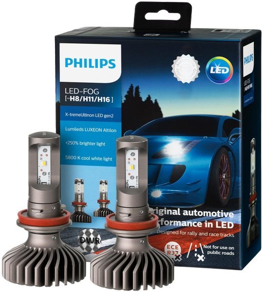 PHILIPS Oświetlenie samochodowe 11366XUWX2 X-tremeUltinon gen2 LED żarówka do reflektorów samochodowych (H8/H11/H16), 5,800 K, zestaw 2 11366XUWX2