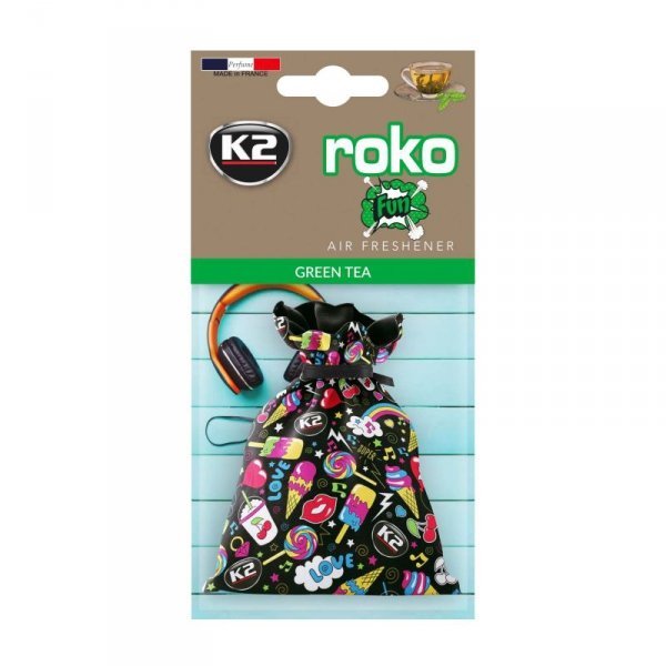 K2 Modny odświeżacz powietrza w woreczku ROKO FUN ZIELONA HERBATA 25g V822F V822F