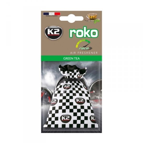 K2 Modny odświeżacz powietrza w woreczku ROKO RACE ZIELONA HERBATA 25g V822R V822R