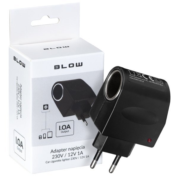 Фото - Кабель BLOW Adapter napięcia 230V/12V z gniazdem zapalniczki - 1A 