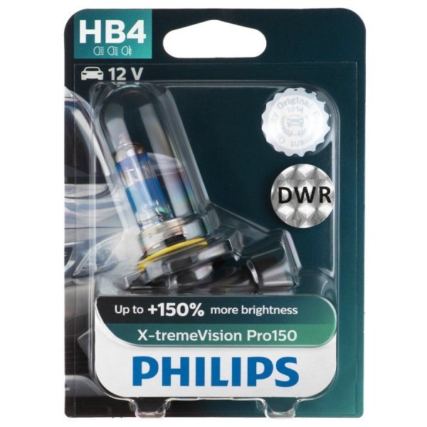 PHILIPS X-tremeVision Pro150 HB4 lampa reflektorowa +150%, pojedynczy blister 9006XVPB1