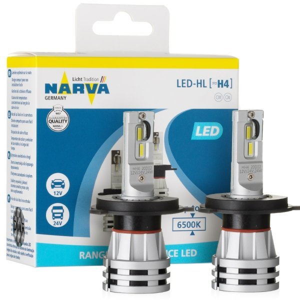 Żarówki samochodowe LED NARVA Range Performance H4 12/24V 24W (temperatura barwowa 6500K)
