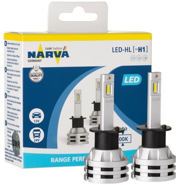 Żarówki samochodowe LED NARVA Range Performance H1 12/24V 19W (temperatura barwowa 6500K)