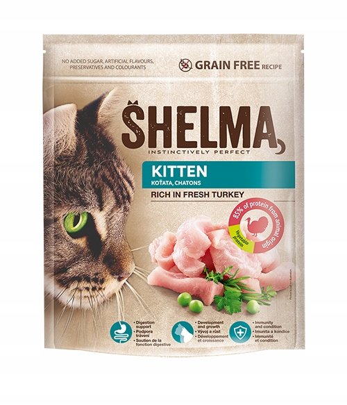 Karma sucha dla kociąt SHELMA Kitten Turkey, 750 g