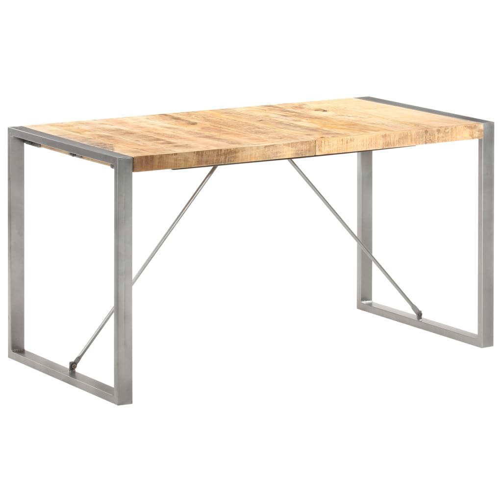 vidaXL Stół jadalniany, 140 x 70 x 75 cm, surowe, lite drewno mango Stół jadalniany, 140 x 70 x 75 cm, surowe, lite drewno mango