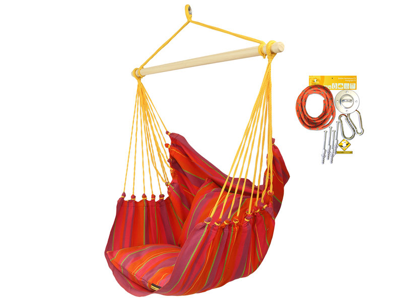 Fotel hamakowy HC10 z zestawem montażowym KOALA, pomarańczowy, zhc10-289