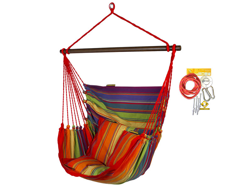 Fotel hamakowy HC10 z zestawem montażowym KOALA, Colorful, zhc10-298