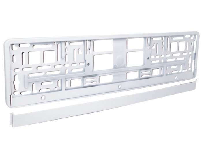 inny Ramka do tablicy rejestracyjnej samochodowa metalizowana biała N21-4570