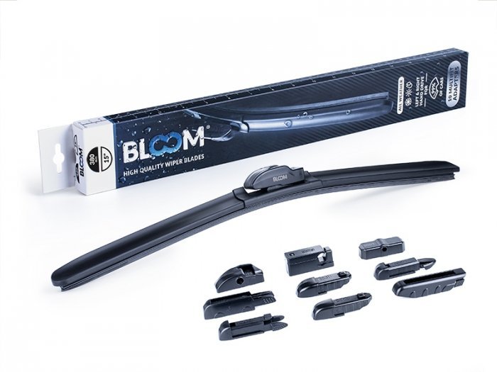 Bloom Wycieraczka płaska pióro wycieraczki BLOOM z 10 adapterami 15&quot 380mm D00-9178