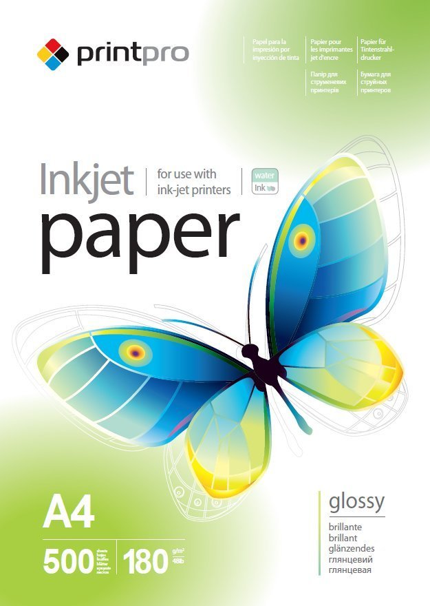 PrintPro Papier Fotograficzny Błyszczący A4 180g 500 szt (PGE180500A4)