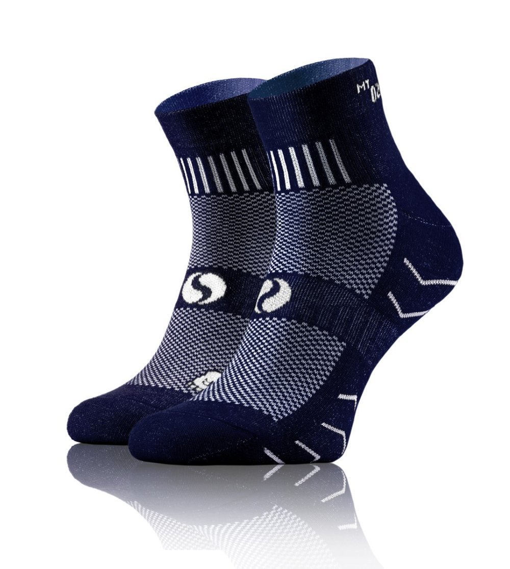 Oddychające sportowe skarpety AMZ z frotte Sesto Senso - granatowy - 39-42