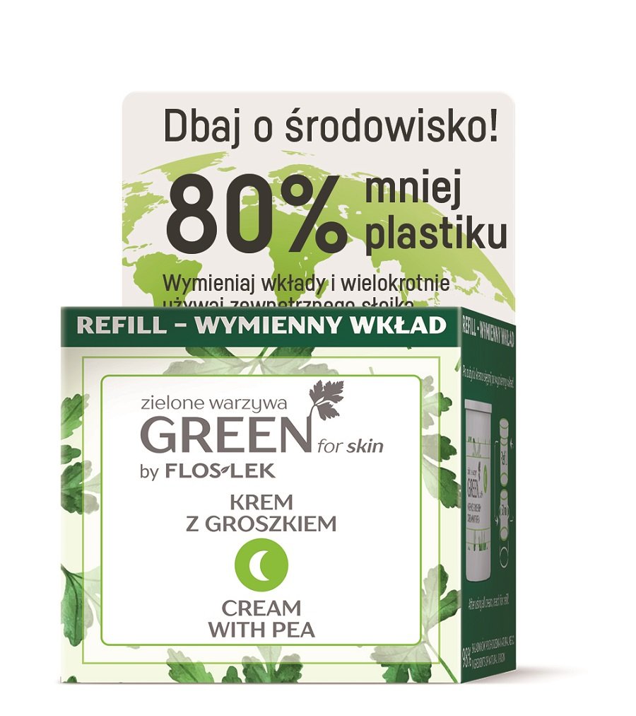 Flos-Lek GREEN for Skin odżywczy krem do twarzy z groszkiem na noc REFILL 50ml