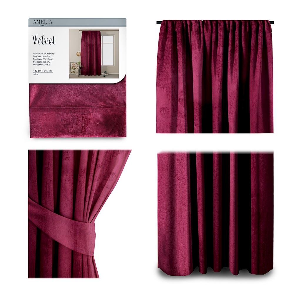 Amelia Home Zasłona Velvet 140x245 VELVET/PLE/WIN/245