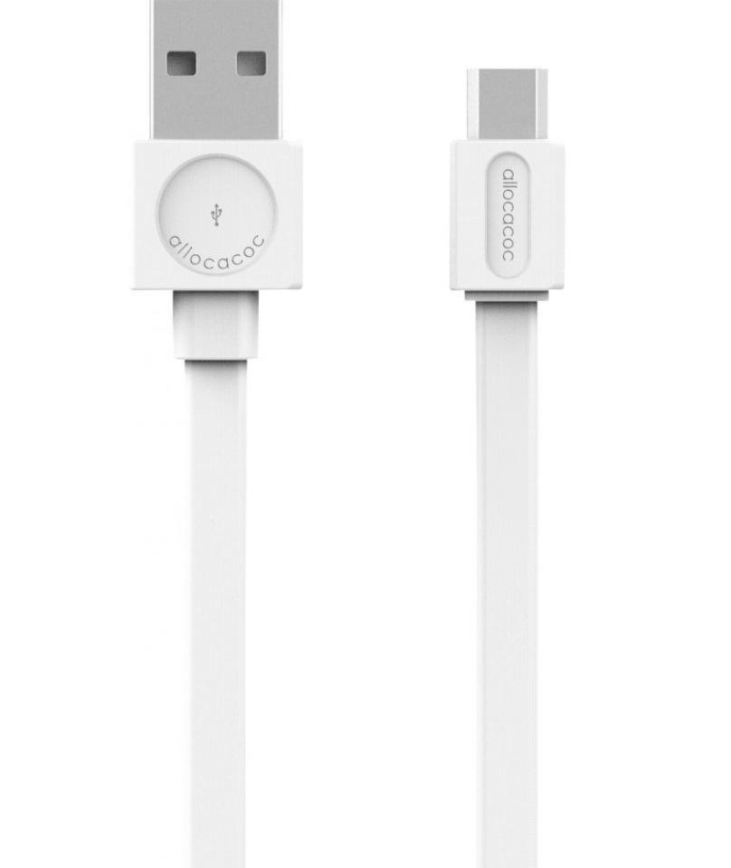 allocacoc USBcable microUSB Flat - biały 1,5m