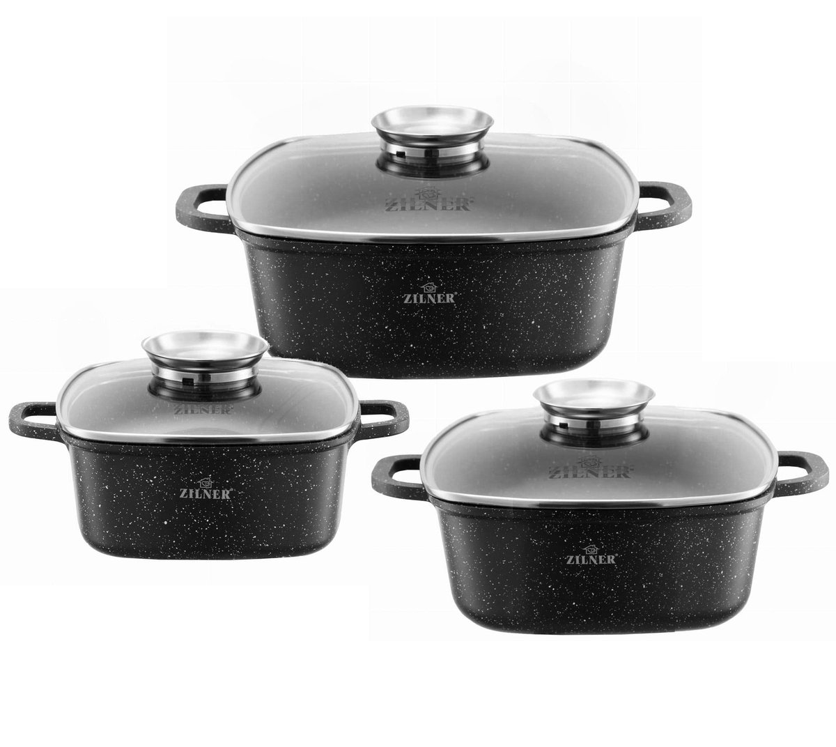ZILNER ZILNER ZESTAW 3 BRYTFANN GARNKÓW 2,5 4,5 6.5L ZILNER ZL-7019  ZL-7019