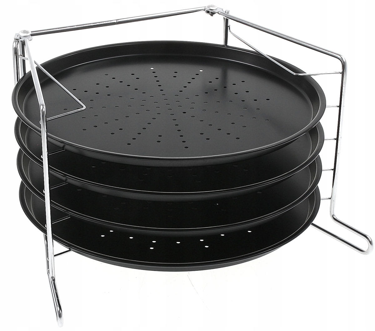 Konighoffer Blachy Do Pizzy Ze Stojakiem Ze Stali Węglowej Konighofer Lecker 28 Cm 4 Szt