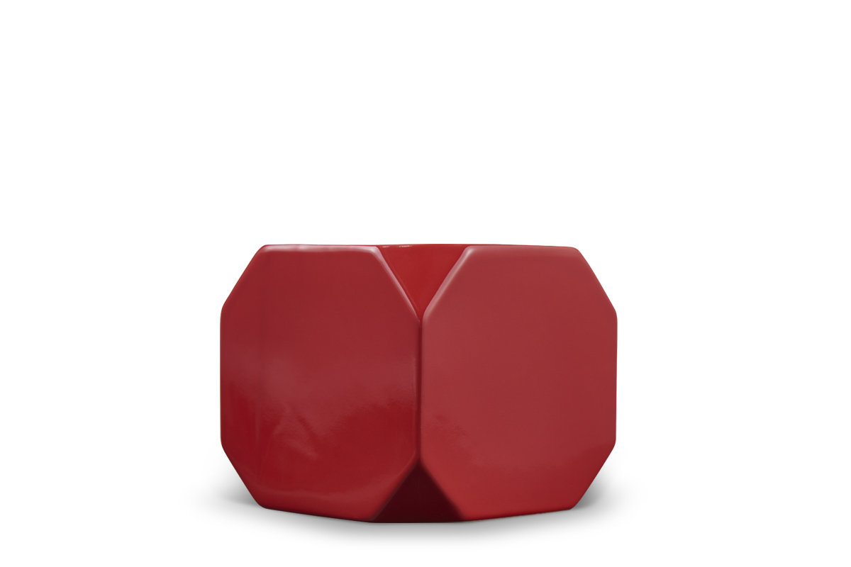 Osłonka do kwiatów APARI czerwony, 13,5x13,5x12,5, ceramika