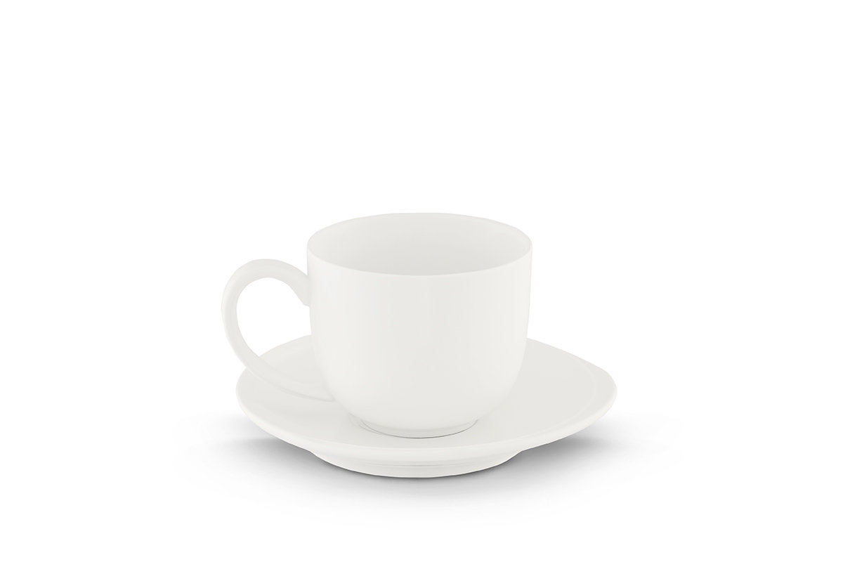 Filiżanka do espresso ze spodkiem RESEDA biały, 6,5x5, porcelana