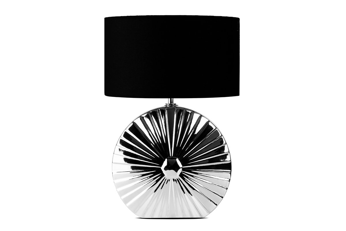 Lampa stołowa RITIM srebrny/czarny, 31x43,5x17,5, ceramika/tkanina