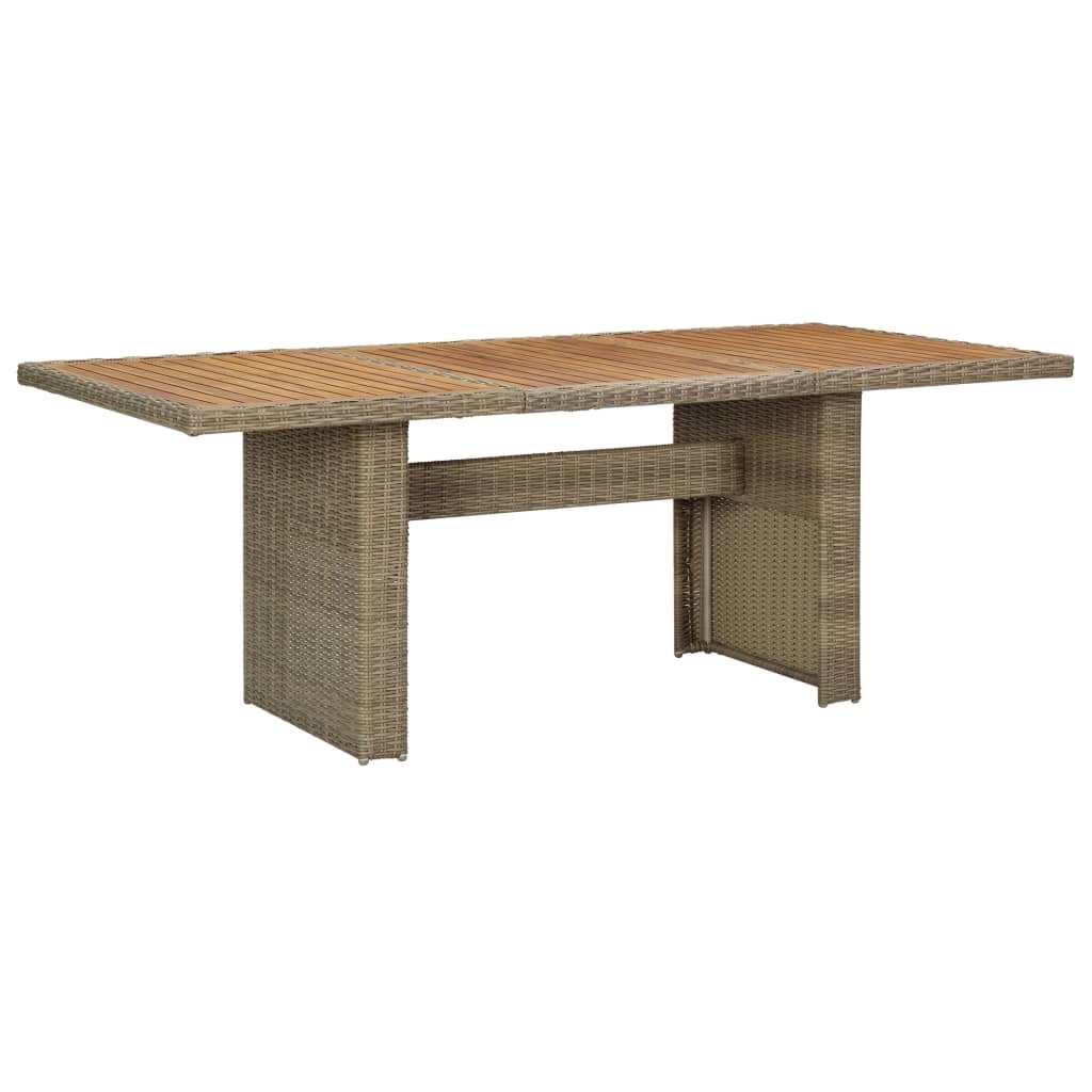 vidaXL Stół ogrodowy, brązowy, 200x100x74 cm, rattan PE