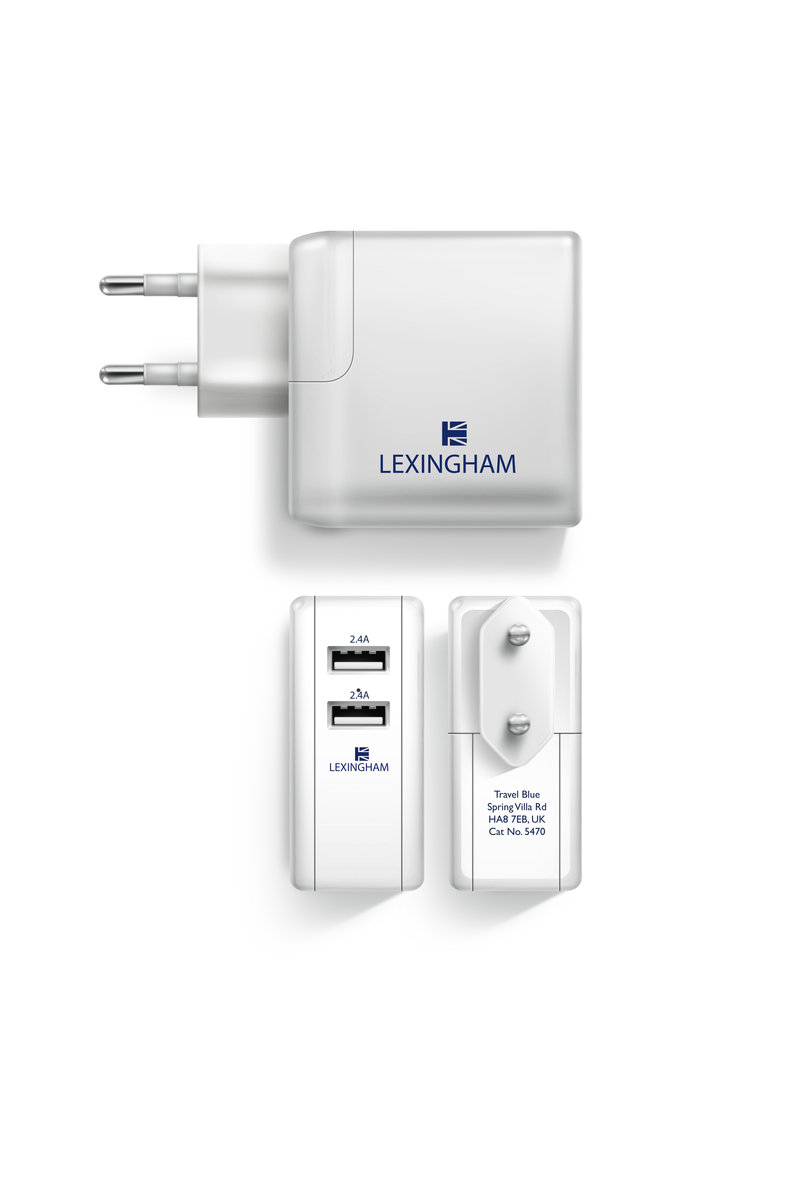 Ładowarka sieciowa LEXINGHAM, 4.8 A, 2 x USB