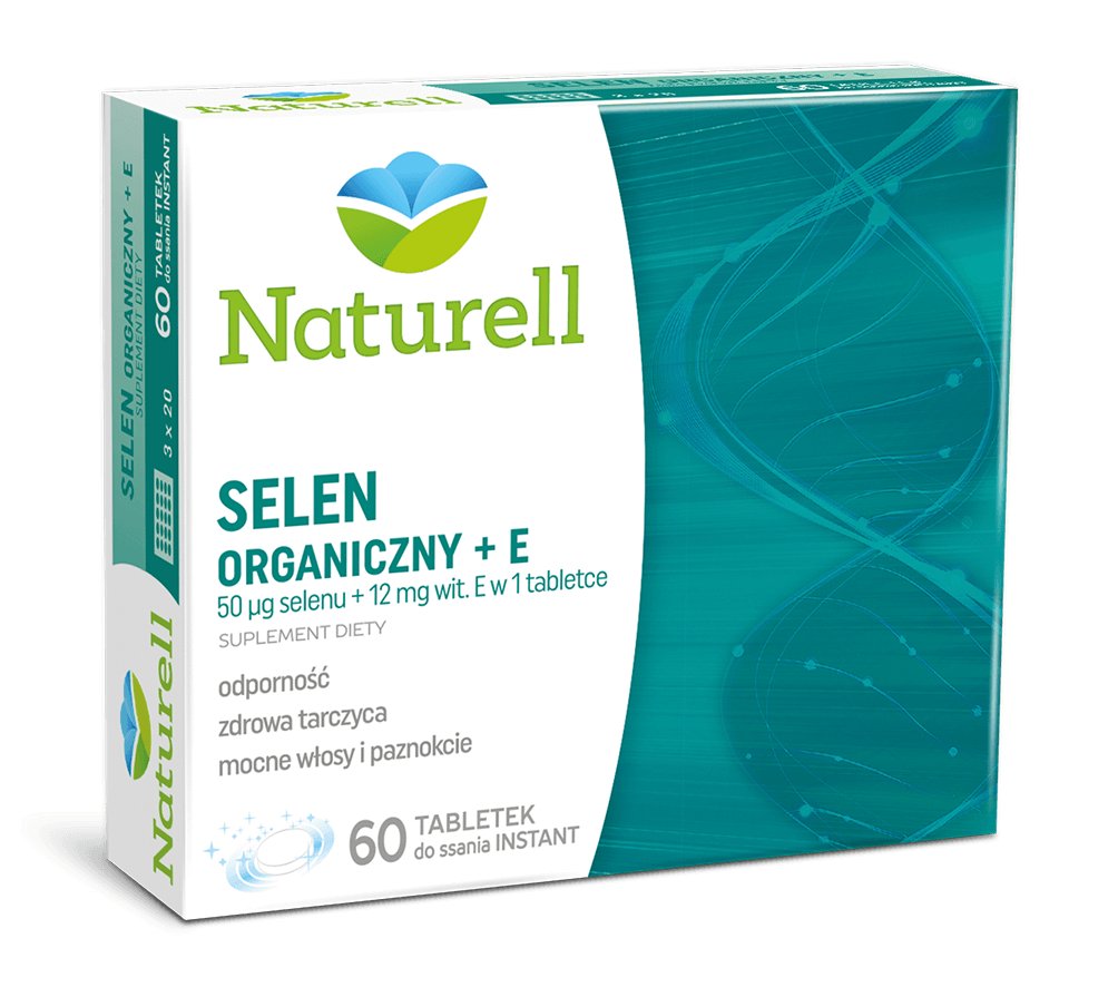 Фото - Вітаміни й мінерали Naturell Selen organiczny + E, 60 tabletek do żucia