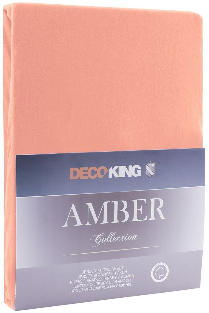 DecoKing Jersey/AMBER/PEACH/140-160x200+30