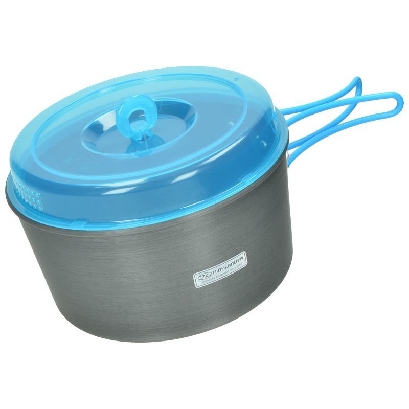 Highlander CP213, Średnica netto: 220 mm, Pojemność: 2.6 l, 370 g, aluminium, tworzywo sztuczne, Kolor: Szary, Turkusowy