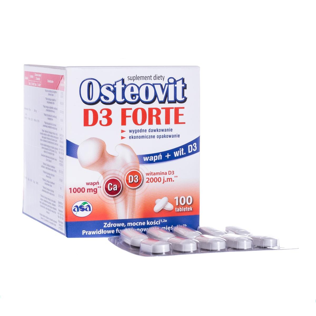Osteovit D3 Forte, suplement diety, 100 tabletek  3138821