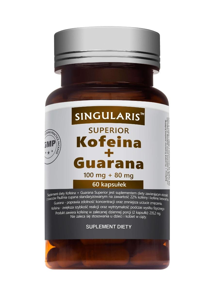 Singularis Superior Kofeina + Guarana, suplement diety, 60 kapsułek